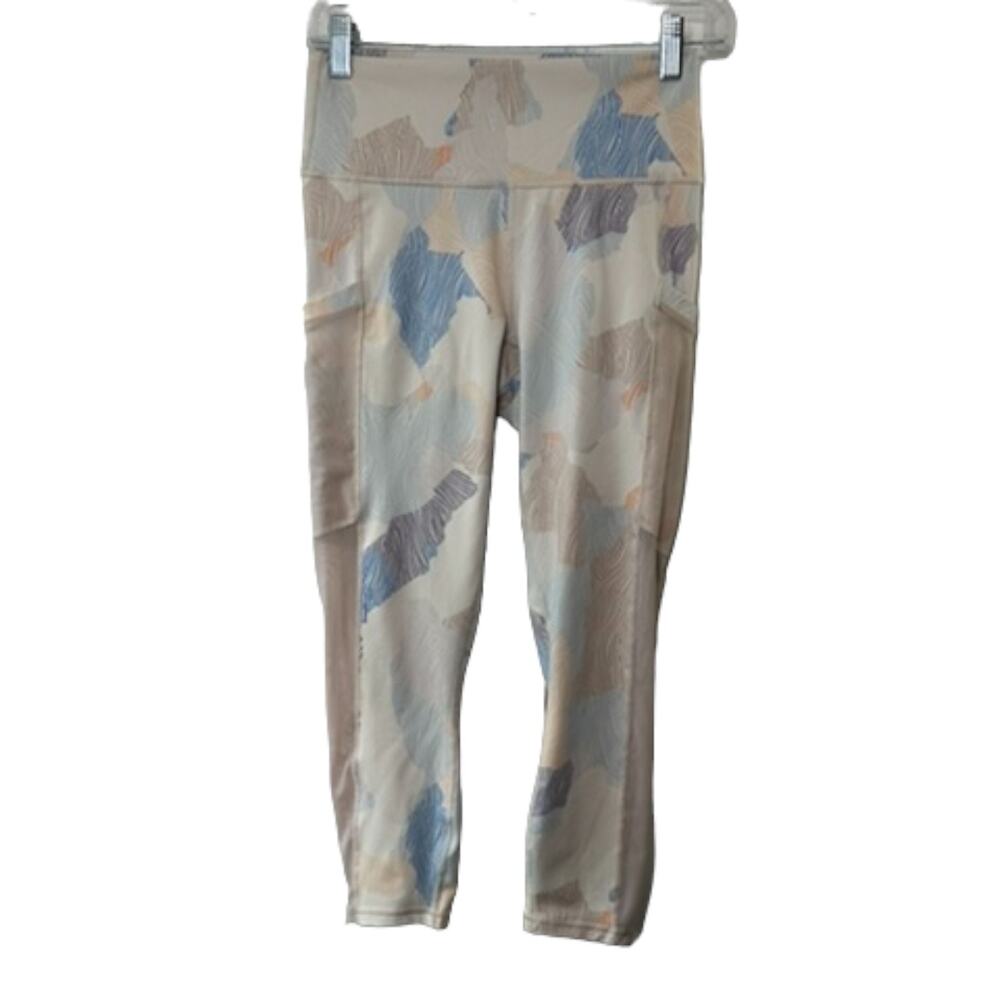 Fabletics POWERHOLD 22" Print Compression Leggings Women's Small Hip Pockets